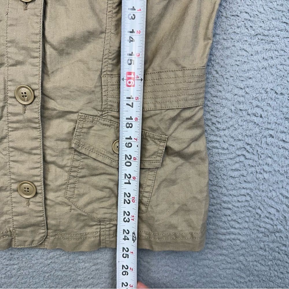Eddie Bauer Shirt Jacket Womens Medium Beige Linen Blend Chore Field Outdoor‎ - Picture 9 of 12